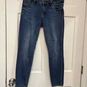 Kut from the Kloth Cropped Ankle Jeans Blue Skinny Stretch Denim Med Wash Size 8